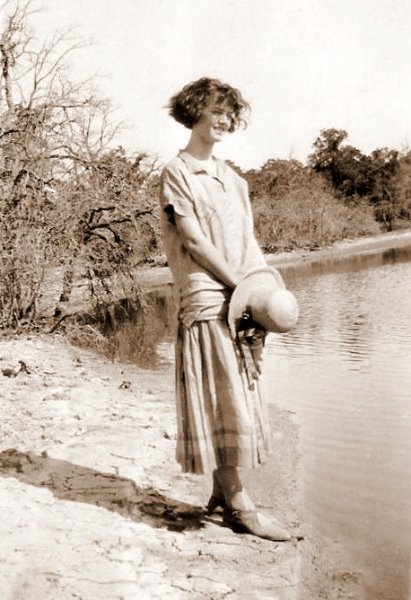 Ruby at the old farm down in South Texas near Barnes Chapel, 1924